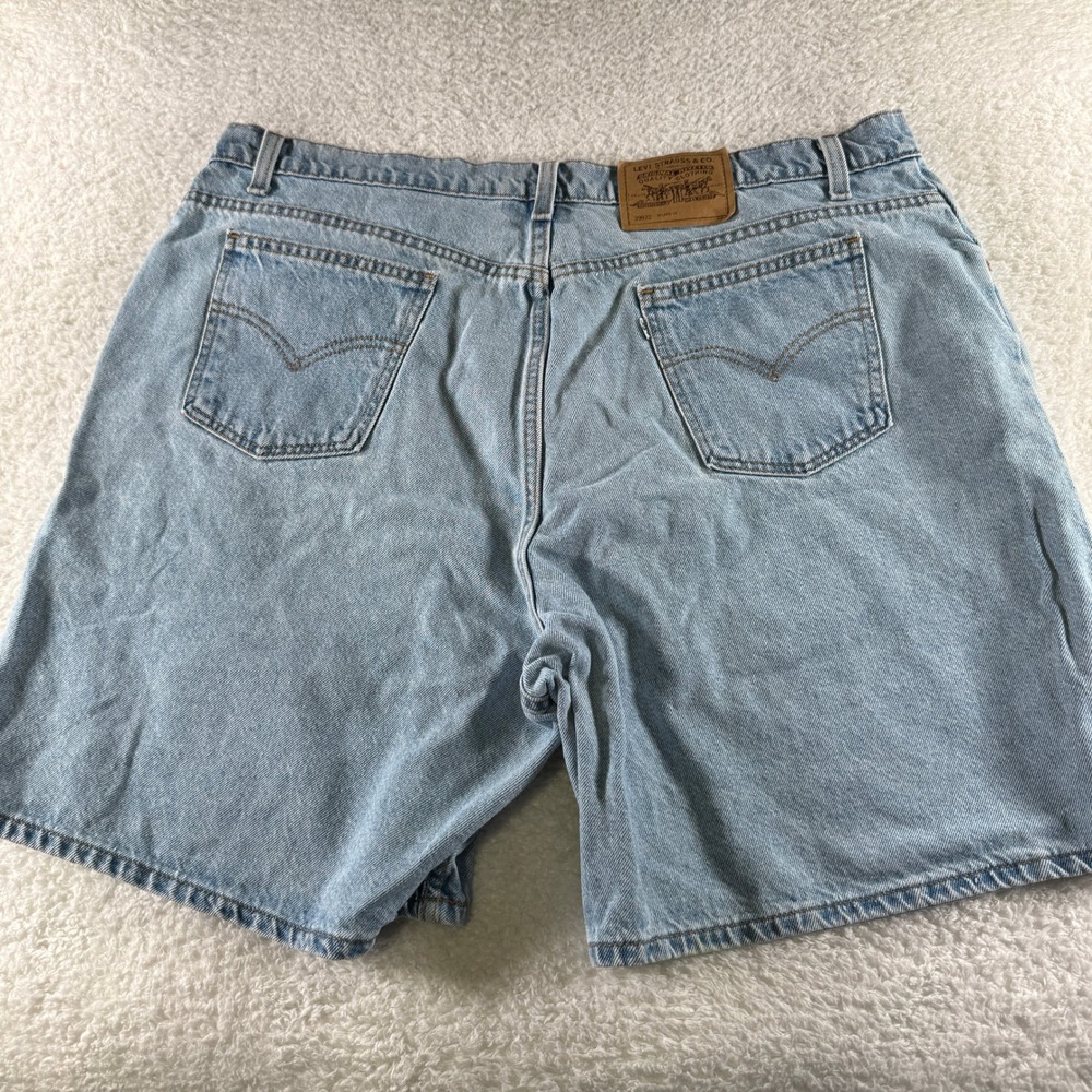 Vintage Levis Shorts Womens 24 Light Wash 950 Relaxed Fit Denim 42x8" USA 90s